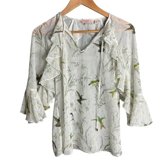 Ted Baker Lassii Fortune Blouse White Size S - Picture 6 of 8